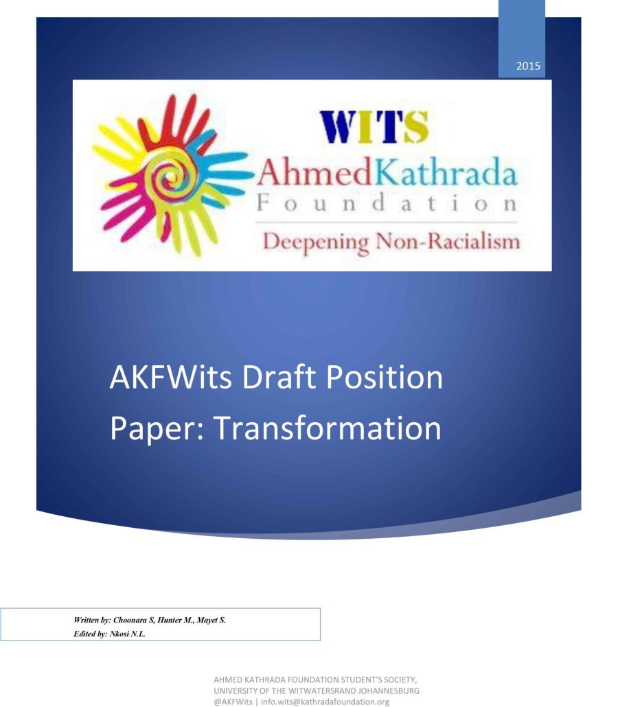 AKFWITS DRAFT POSITION PAPER: TRANSFORMATION